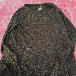 American Eagle Outfitters Women's Black Heather Long Sleeve Tee